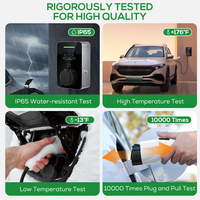 Borne de Recharge Murale Rapide Ovrod 11kW 22kW pour Véhicule Électrique, avec Câble de 5M Type 2, Écran 4.3 Pouces, Chargeur VE 32A 7 kW