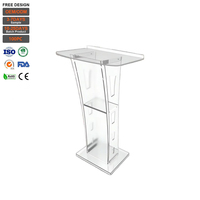 Pupitre personnalisé écologique portable en acrylique pour discours, présentations et conférences en salle, en PMMA, pour usage en église et à l'école