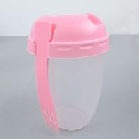 Nouveauté : Gobelet jetable en plastique PP de 24 oz avec couvercles et cuillère, compartiments séparés, récipient alimentaire multi-usages