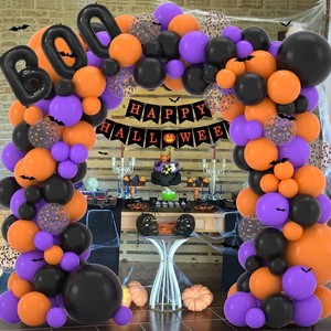 New Hot Halloween Latex <b>Balloon</b> Chain Set Halloween Spider Web <b>Decoration</b> Party <b>Balloon</b> Set - Product Image 3