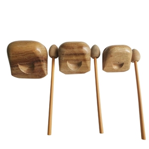 Bloc de percussion carré en bois massif naturel avec maillet pour enfants, instrument de rythme Orff pour la salle de classe, vente en gros - Product Image 1