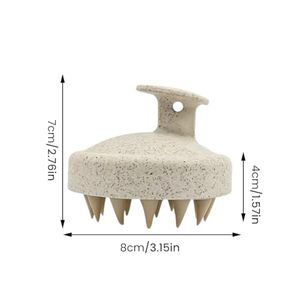 Environmentally Friendly Disposable Round Handle Wheat Straw TPR Waterproof Shampoo Brush for Hair <b>Scalp</b> <b>Massage</b> - Product Image 2