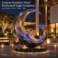 Sculpture lumineuse perforée en acier inoxydable sur mesure, finition miroir, pour jardin, place publique, hôtel, villa, décoration extérieure durable, directement de l'usine