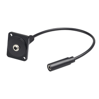 Module de passage audio en métal de type D 3,5 mm, prise jack pour casque à montage sur panneau carré renforcé, noir et argent