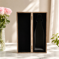Boîte de présentation de vin rectangulaire haut de gamme faite à la main, boîte cadeau en bois de noyer noir personnalisée pour une seule bouteille, doublée de velours EVA