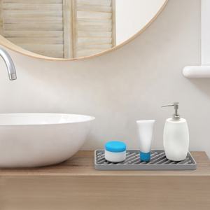 Support <span class=keywords><strong>d</strong></span>'<span class=keywords><strong>angle</strong></span> en silicone pour évier, porte-savon, organisateur de plateau en silicone pour salle de bain/douche ou évier de cuisine - Product Image 4