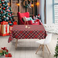 Chemin de table rouge personnalisé pour le Nouvel An, imprimé avec un arbre de Noël, pour la décoration de table de fête à la maison