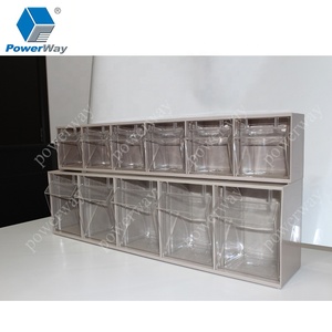 Powerway nhà máy nghiêng lưu trữ thùng với 6 rõ ràng ngăn kéo cho xe đẩy - Product Image 2