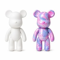Kit de Statue d'Ours Fluide DIY avec Peinture Acrylique Colorée, Facile à Verser, Décoration Artisanale en Gros