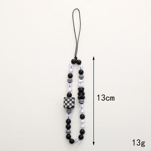 Chaîne de téléphone portable en perles d'argile et de charme tendance, <span class=keywords><strong>bijoux</strong></span> de téléphone en acrylique de dessin animé, pour femmes et filles, anti-perte, cordon de téléphone suspendu - Product Image 2