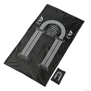 Venta directa del fabricante, stock disponible a bajo costo, alfombras de oración musulmanas personalizadas para viajes y publicidad. - Product Image 3