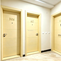 Puerta de Madera Comercial de Alta Calidad Resistente al Fuego, Puerta de Madera para Hotel con Certificación EN UL WH de 30/60/90 Minutos