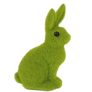 Variety Size Green Moss Rabbit Decorative Simulation Animal Moss Topiary Figure Easter Decorations Happy Easter Banner Egg