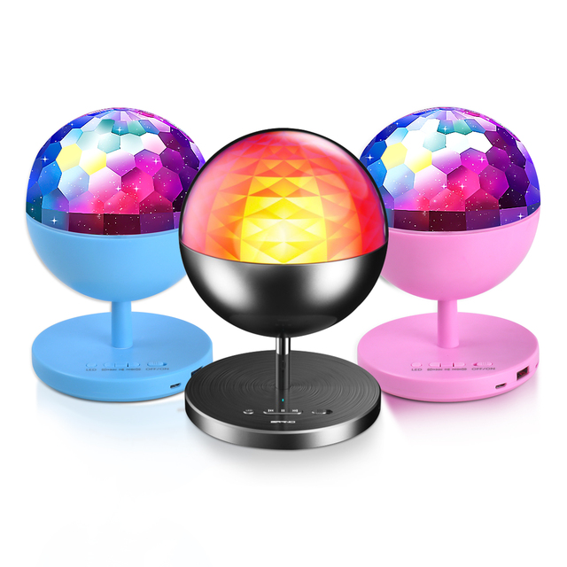 Christmas Holiday Party Disco RGB Auto Rotation Colorful Speaker Lamp Ball Smart Remote LED Crystal Magic Night Lighting