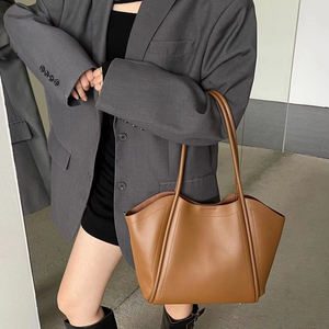 Giải trí mua sắm công suất lớn phụ nữ mềm da tote túi với khóa từ cánh Túi xách - Product Image 3