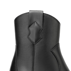 Bottines en similicuir <span class=keywords><strong>noir</strong></span> pour femmes, talon bas, fermeture éclair, bout pointu, style western, printemps/été, automne/hiver - Product Image 5