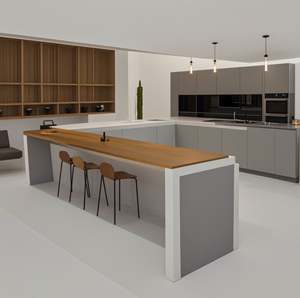 Meubles en gros Foshan Zofa, MDF résistant à l'eau, stratifié mélaminé, 18 mm, noir, armoire de cuisine imperméable - Product Image 3