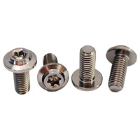 Baut Titanium GR5 M5*14mm Berkualitas Tinggi Kepala Flens Payung Baut Torx Dalam Laris Manis Sekrup Rem Kepala Flens Taper