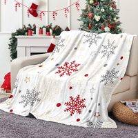 FF4817 cadeau de noël flocon de neige grande couverture literie noël décor à la maison lit canapé canapé doux chaud en peluche flanelle jeter couverture