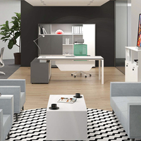 Bureau de direction en bois en forme de L extensible GoKeng, moderne, avec MFC E1, usage commercial, certifié ISO9001, garantie de 5 ans