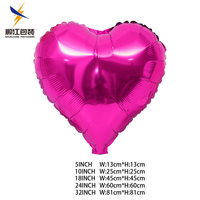 Ballons en feuille d'aluminium en forme de cœur de 18 pouces, gonflables à l'hélium, colorés, option logo personnalisé, certifiés CE, pour anniversaire, mariage, baby shower