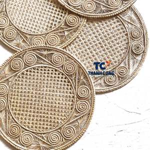 MEJOR venta al por mayor tejido redondo Natural hecho a mano mar mantel estilo, hecho a mano Iraca Palma mantel, Decoración de mesa, mesa Boho - Product Image 4