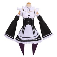 Robe de cosplay Re Zero Maid Ram Rem pour femmes, jupe noire, anime adulte, tailles S à 3XL, 85