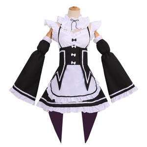 Disfraz de sirvienta Re Zero, disfraz de Ram Rem, disfraz de anime blanco y negro para mujer, S 3XL - Product Image 5