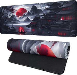 Grand tapis de souris pour jeux, tapis de souris noir anime avec bords cousus, tapis de bureau extensible et cool adapté au bureau à domicile, 31,5 <span class=keywords><strong>x</strong></span> 11,8 pouces - Product Image 1