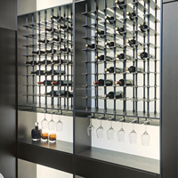 Cave à Vin Aménagée et Refroidisseurs de Boissons de Style Moderne pour Restaurant, Salon – Armoire à Vin en Verre de Luxe Intégrée, Refroidisseur de Cave