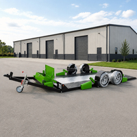 Remorque de transport de voitures en acier à plancher abordable avec rampe de descente hydraulique, capacité de 2,5 tonnes pour voitures de sport, voitures de course et low riders