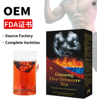 Tisane de Ginseng Cinq Trésors en Sachets Pyramidaux avec Maca, Goji et Mûre, Qualité Alimentaire, OEM