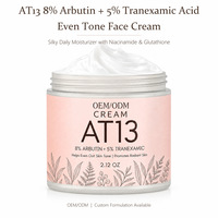 Crème Visage Éclaircissante Unifiante AT13 8% Arbutine 5% Acide Tranexamique avec Niacinamide et Glutathion pour les Taches Brunes