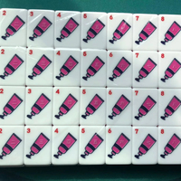Jeu de tuiles de Mahjong américain Boho Lover, tuiles blanches avec éléments vibrants de coccinelle, libellule et motifs floraux, pour soirée de jeu de société entre amis