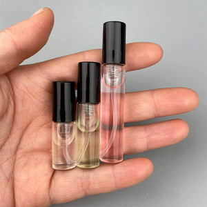 Hot Rỗng Mẫu Glass Spray Chai 2ml 3ml 5ml đen vòi phun mũ uốn nhỏ nước hoa atomizers - Product Image 1
