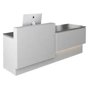 Mobile laccato bianco fronte nuovo contatore tavolo salon portatile mini reception reception scrivania