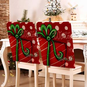 New Printed Christmas <strong>Chair</strong> Slipcovers for Dining Room and Kitchen <strong>Half</strong> <strong>Chair</strong> <strong>Cover</strong> for Home Party Decoration - Product Image 2