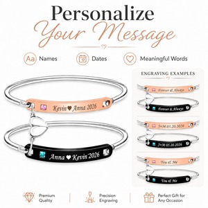 Bracciale Magnetico Abbinato per Lui e Lei Uloveido, con Zirconia Cubica e Acciaio Inossidabile Nero e Oro Rosa - Product Image 5