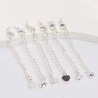 10 pièces/sac Chaîne d'extension plaquée or 14/18 carats de différentes formes avec fermoirs mousquetons pour la fabrication de colliers et de bijoux DIY