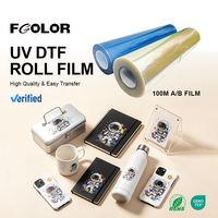 Rouleau de film AB UV DTF FCOLOR A3 30cm 60cm, film autocollant de transfert de haute qualité, fourniture directe d'usine