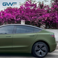 Film de protection de peinture auto-cicatrisant en TPU satiné vert armée GWFILM, film de protection de peinture en TPU couleur PPF pour carrosserie de voiture
