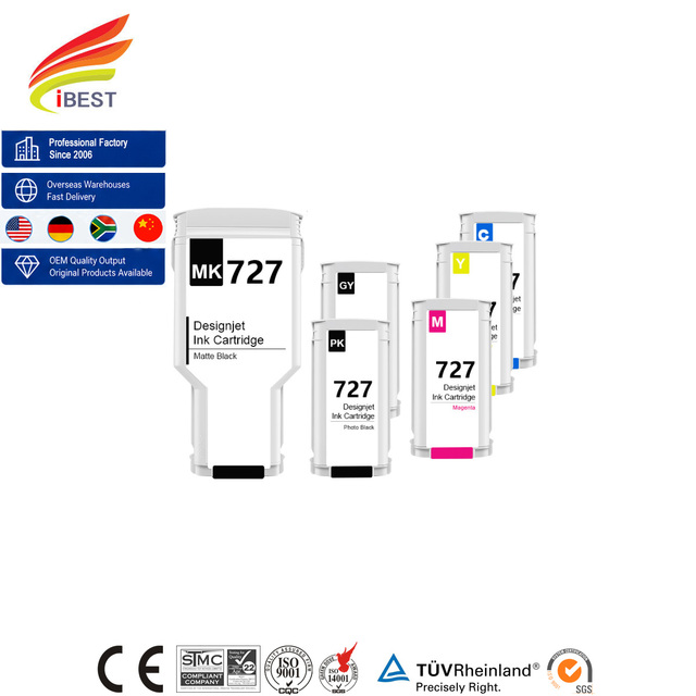IBEST Compatible Ink Cartridge HP 727 Compatible for HP Designjet T920 T1500 T2500 T930 T1530 T2530 Cartucho De Tinta
