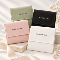 Pochette à bijoux de luxe en toile de coton crème imperméable avec rabat, personnalisable avec logo OEM/ODM, directement de l'usine, pour le rangement des bagues et des boucles d'oreilles