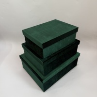 Boîte rectangulaire en velours de haute qualité, ensemble de 3 pièces, boîte à fleurs, boîte cadeau en velours, boîte à roses en velours pour la Saint-Valentin