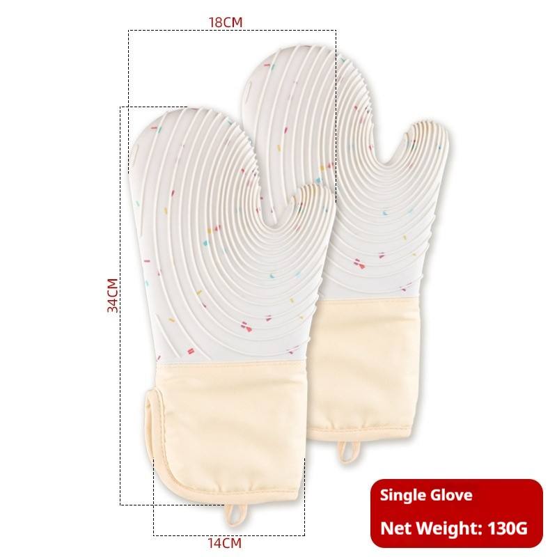 2 x Candy White Beveled Cuff Textured Gloves
