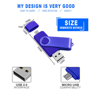 Hot bán Kim loại OTG USB Flash Drive Micro USB và PC 4GB 8GB 16GB 32GB 64GB 128GB <span class=keywords><strong>Memory</strong></span> Stick với biểu tượng tùy chỉnh - Product Image 3