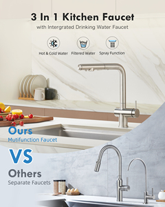 Robinet monocommande moderne en acier inoxydable 304, direct usine, pour évier de cuisine, avec cartouche céramique pour eau potable, idéal pour hôtels - Product Image 2