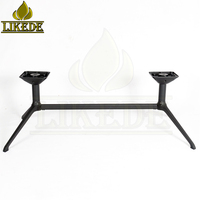 Base de table basse d'extérieur en aluminium noir à 4 pieds