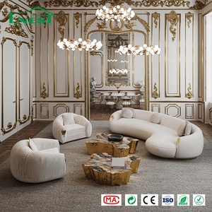 Canapé Boucle Sculptural Luxe en Forme de Croissant, en <span class=keywords><strong>Cuir</strong></span> Véritable Premium, Ensemble de Salon, Personnalisation de Mobilier pour Villa et Maison Entière - Product Image 5