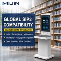 Kiosque de retour de livres UHF RFID sur pied - Terminal de contrôle d'accès intelligent pour bibliothèque avec intégration de système antivol